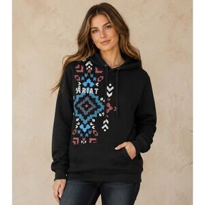 Ariat Black Aztec Western Graphic Hoodie Women's Medium NWT